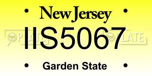IIS5067 New Jersey License Plate