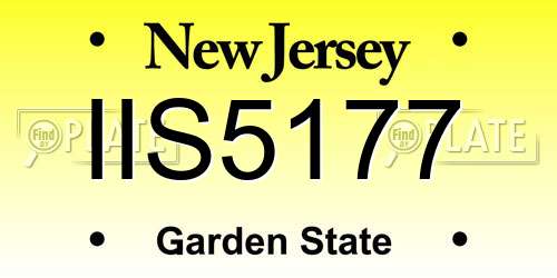 IIS5177 New Jersey License Plate