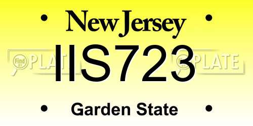 IIS723 New Jersey License Plate