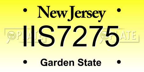 IIS7275 New Jersey License Plate