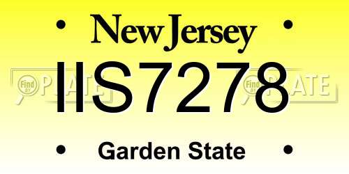 IIS7278 New Jersey License Plate