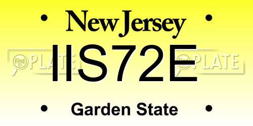 IIS72E New Jersey License Plate