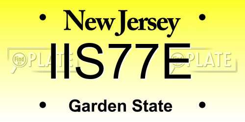 IIS77E New Jersey License Plate