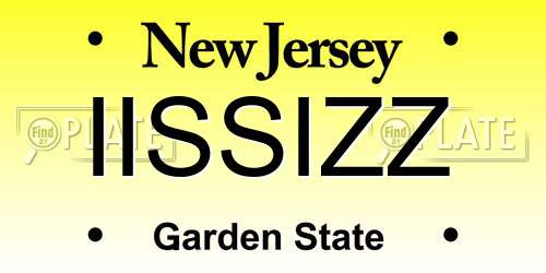 IISSIZZ New Jersey License Plate