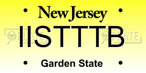 IISTTTB New Jersey License Plate