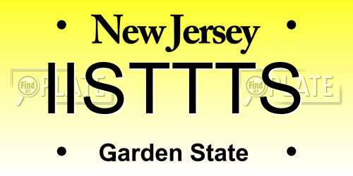 IISTTTS New Jersey License Plate