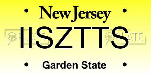 IISZTTS New Jersey License Plate