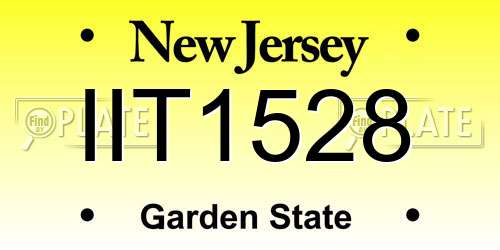IIT1528 New Jersey License Plate