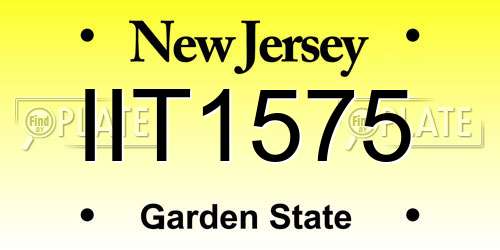 IIT1575 New Jersey License Plate