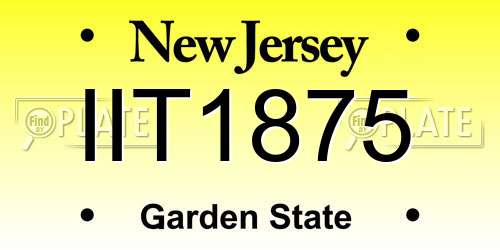 IIT1875 New Jersey License Plate