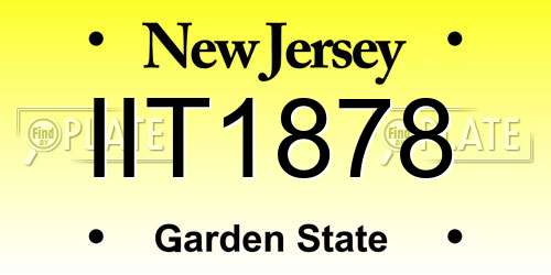 IIT1878 New Jersey License Plate