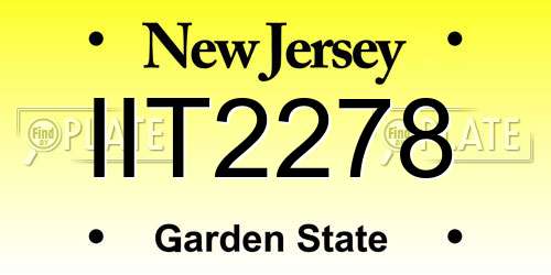 IIT2278 New Jersey License Plate