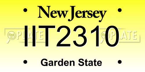 IIT2310 New Jersey License Plate