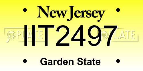 IIT2497 New Jersey License Plate