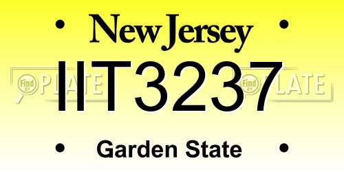 IIT3237 New Jersey License Plate