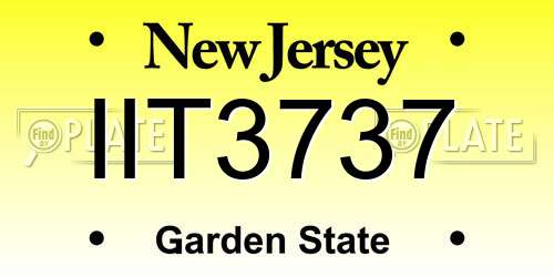 IIT3737 New Jersey License Plate