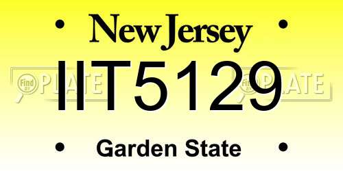 IIT5129 New Jersey License Plate