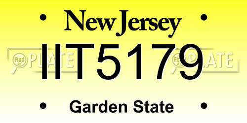 IIT5179 New Jersey License Plate