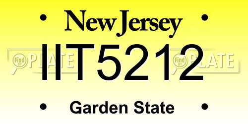 IIT5212 New Jersey License Plate