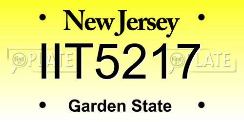 IIT5217 New Jersey License Plate