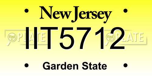 IIT5712 New Jersey License Plate