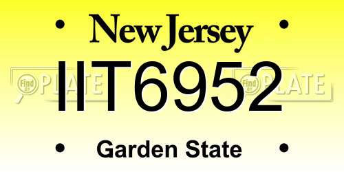 IIT6952 New Jersey License Plate