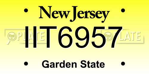 IIT6957 New Jersey License Plate