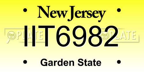 IIT6982 New Jersey License Plate