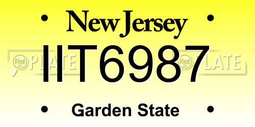 IIT6987 New Jersey License Plate