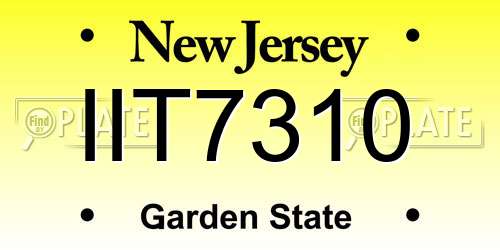 IIT7310 New Jersey License Plate