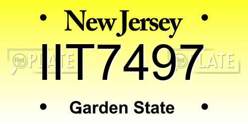 IIT7497 New Jersey License Plate