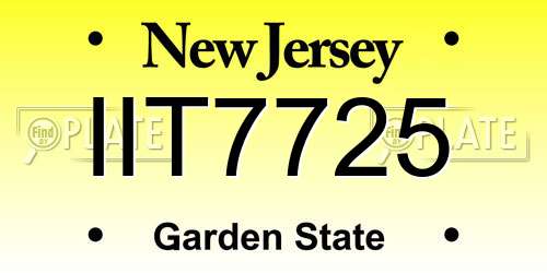 IIT7725 New Jersey License Plate