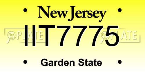 IIT7775 New Jersey License Plate