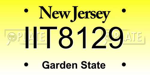 IIT8129 New Jersey License Plate