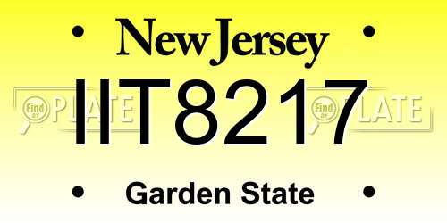 IIT8217 New Jersey License Plate