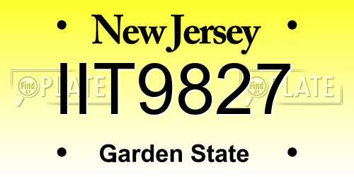 IIT9827 New Jersey License Plate