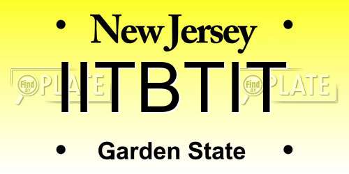IITBTIT New Jersey License Plate