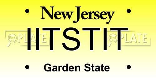 IITSTIT New Jersey License Plate