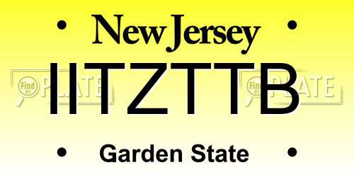 IITZTTB New Jersey License Plate