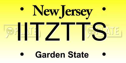 IITZTTS New Jersey License Plate