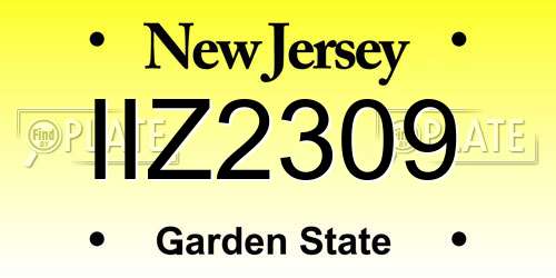 IIZ2309 New Jersey License Plate