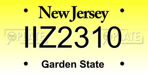 IIZ2310 New Jersey License Plate