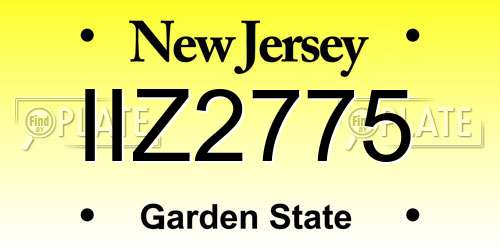 IIZ2775 New Jersey License Plate