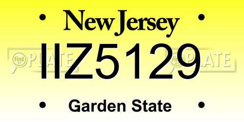 IIZ5129 New Jersey License Plate