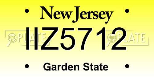 IIZ5712 New Jersey License Plate
