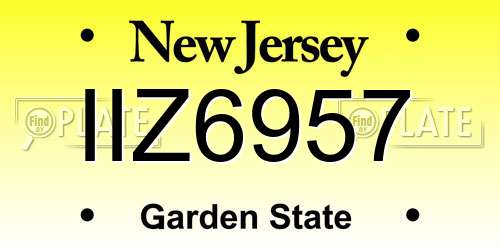 IIZ6957 New Jersey License Plate