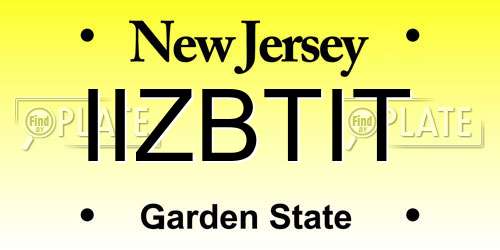IIZBTIT New Jersey License Plate