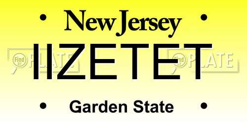 IIZETET New Jersey License Plate