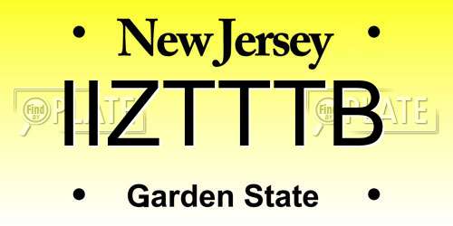 IIZTTTB New Jersey License Plate