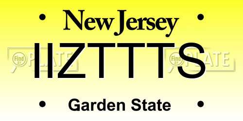 IIZTTTS New Jersey License Plate